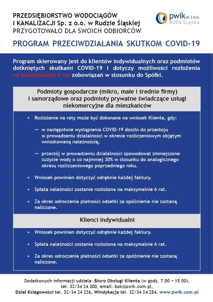 Rudzkie PWiK rozłoży zobowiązania na raty