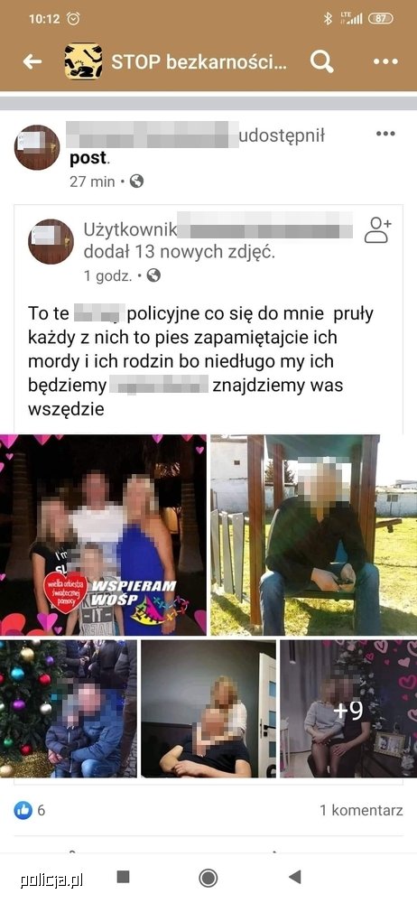 Nie ma zgody na ataki i groźby kierowane do Policjantów i ich rodzin!