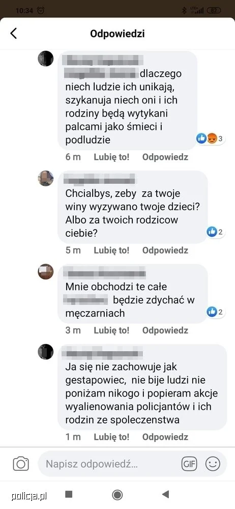 Nie ma zgody na ataki i groźby kierowane do Policjantów i ich rodzin!