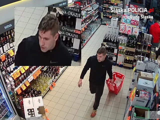 Wizerunek podejrzanego o kradzież alkoholu i artykułów spożywczych. Rozpoznajesz go?