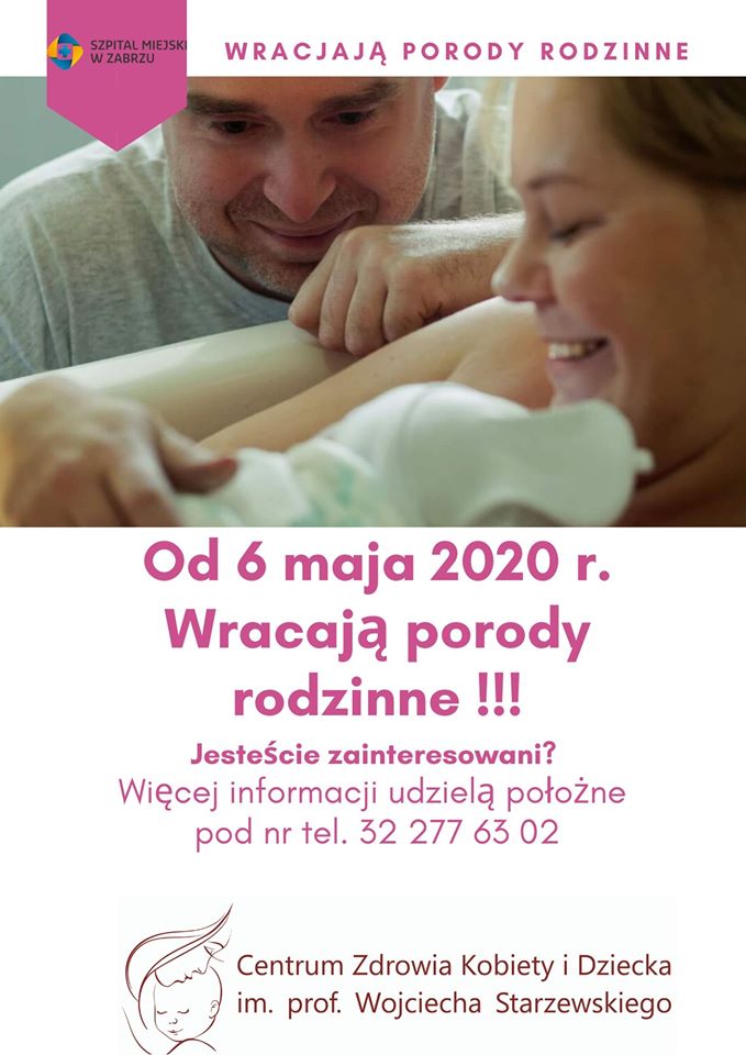 Centrum Zdrowia Kobiety i Dziecka wznowiło porody rodzinne