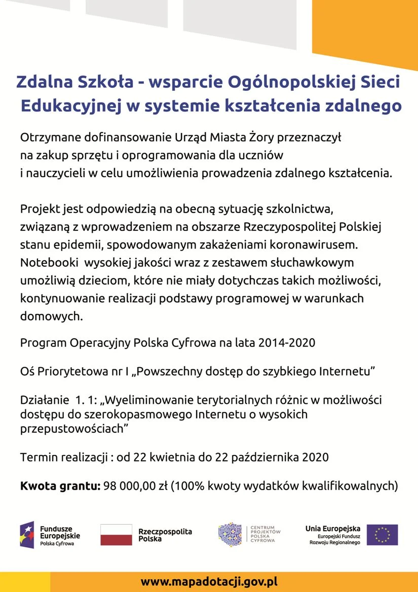 Miasto pozyskało dofinansowanie na sprzęt do zdalnej nauki