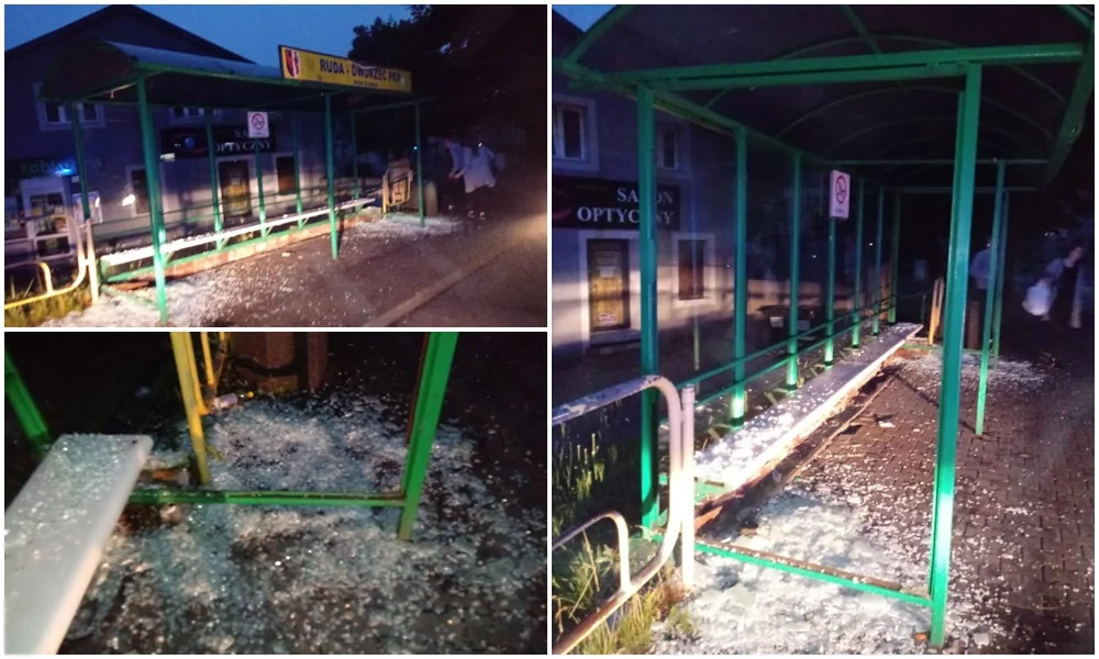 Wandale w akcji. W sobotę zdewastowali wiatę przystankową w dzielnicy Ruda