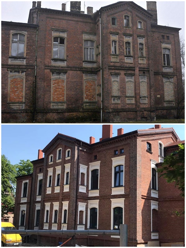 Trwa remont zabytkowej kamienicy na rogu ul. Niedurnego i Hallera w Nowym Bytomiu