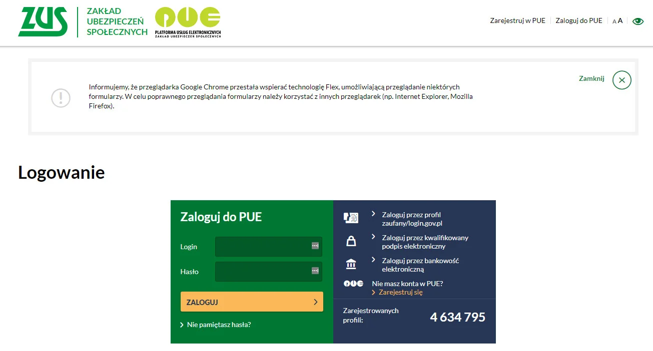 Rezerwacja wizyt w ZUS online