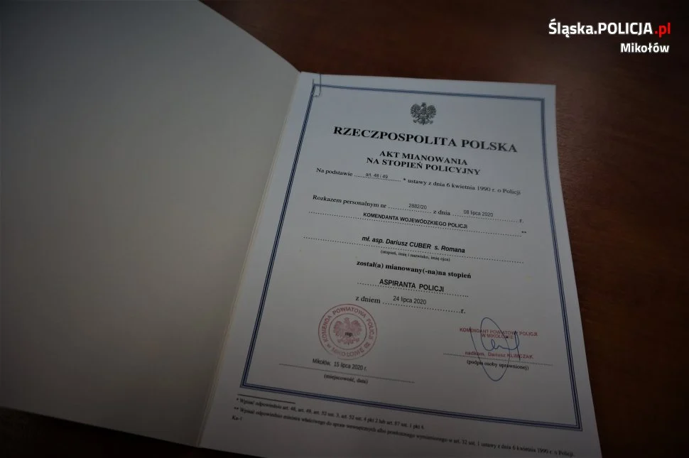 Święto Policji 2020 w garnizonie mikołowskim