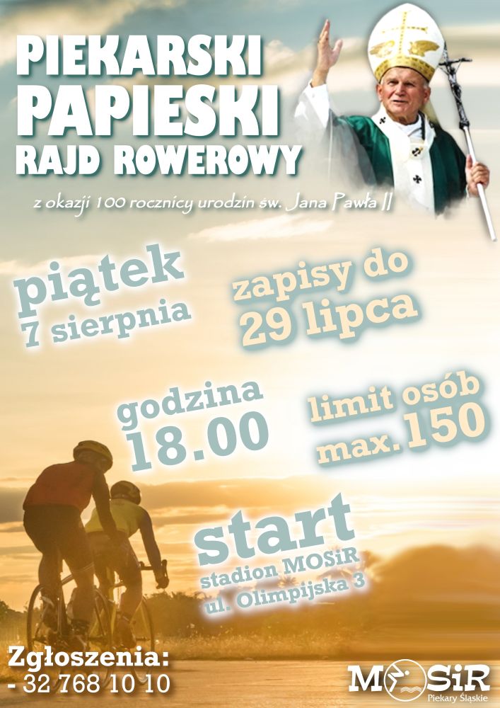 I Piekarski Papieski Rajd Rowerowy. Do kiedy trwają zapisy?
