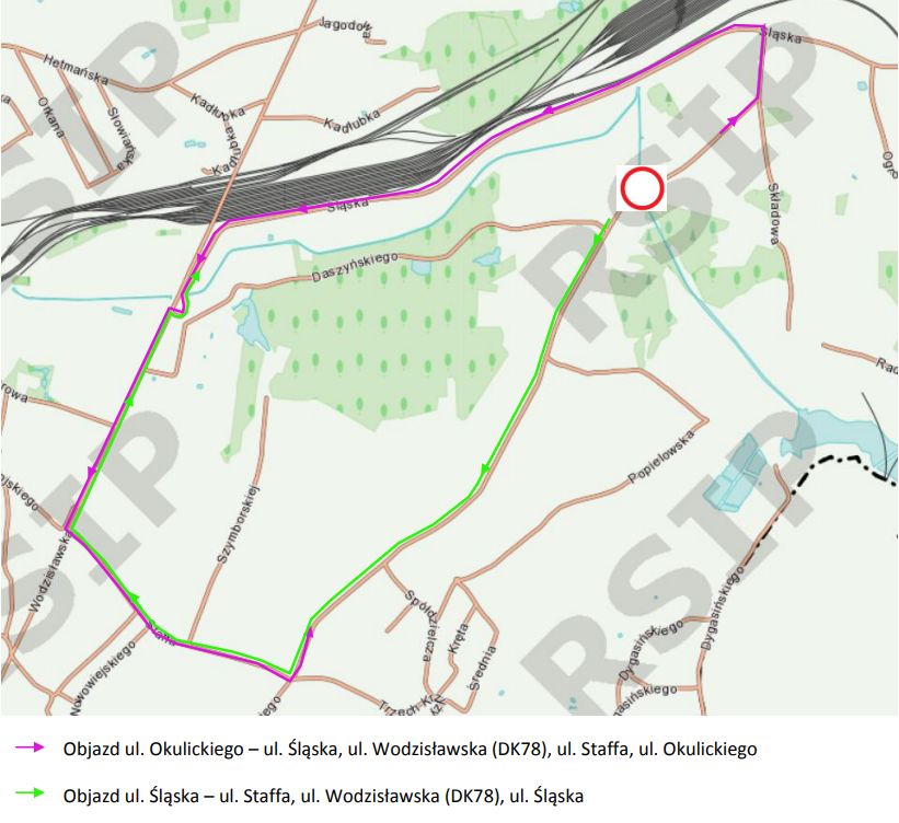 Zamknięcie ul. Okulickiego w Rybniku