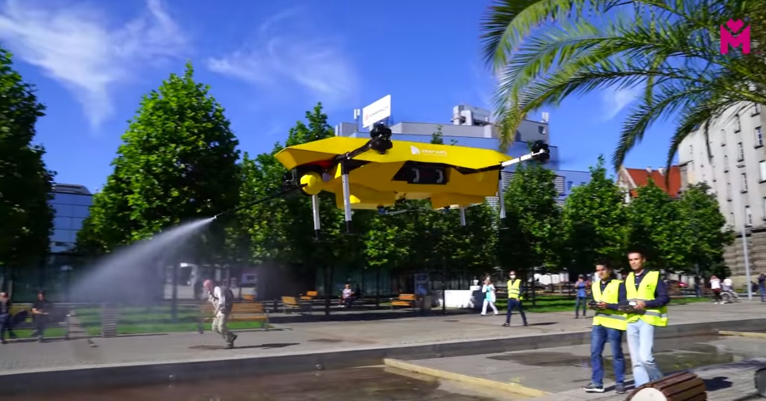 Dronoid zdezynfekował Rynek w Katowicach