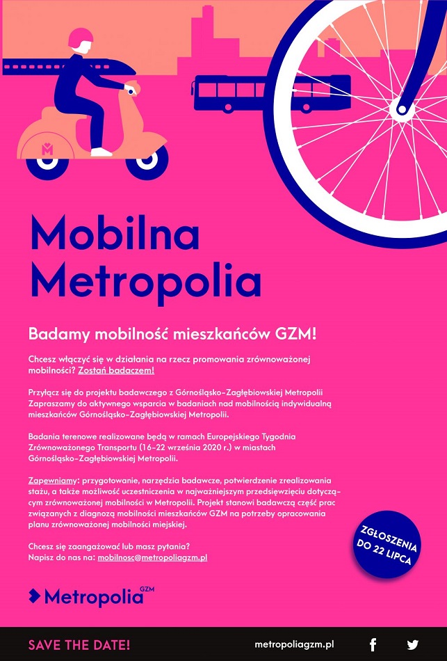 Metropolia bada mobilność mieszkańców GZM i zaprasza do współpracy studentów!
