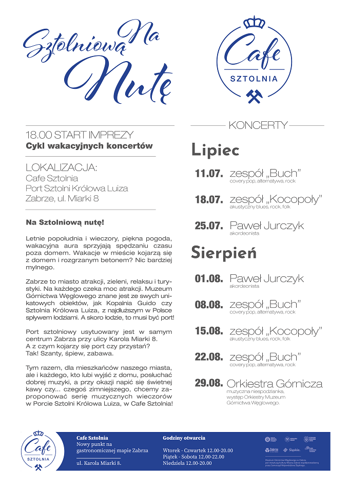 Cykl wakacyjnych koncertów pn. "Na Sztolniową nutę!". Pierwszy koncert w ten weekend!