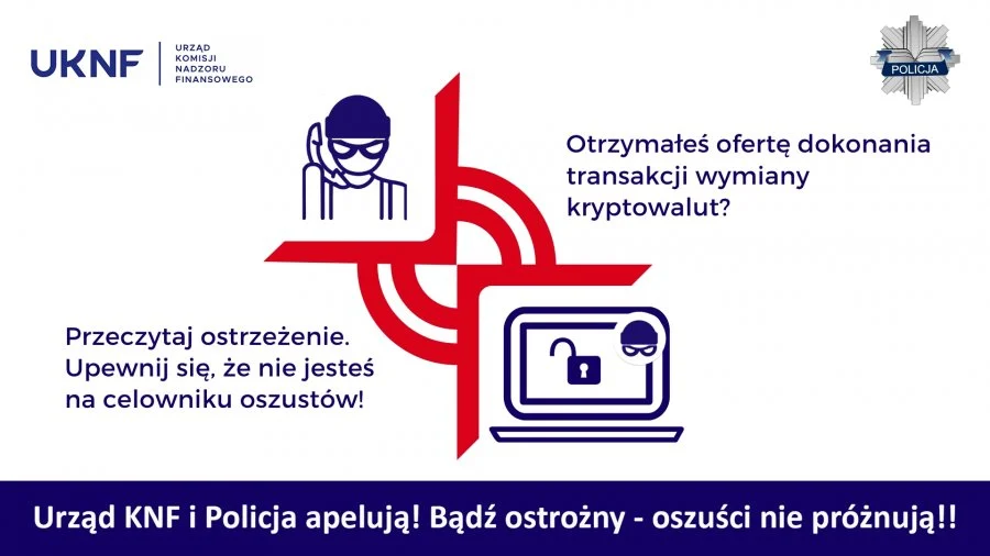 Ostrzeżenie przed oszustami powołującymi się na nadzór KNF w zakresie wymiany kryptowalut