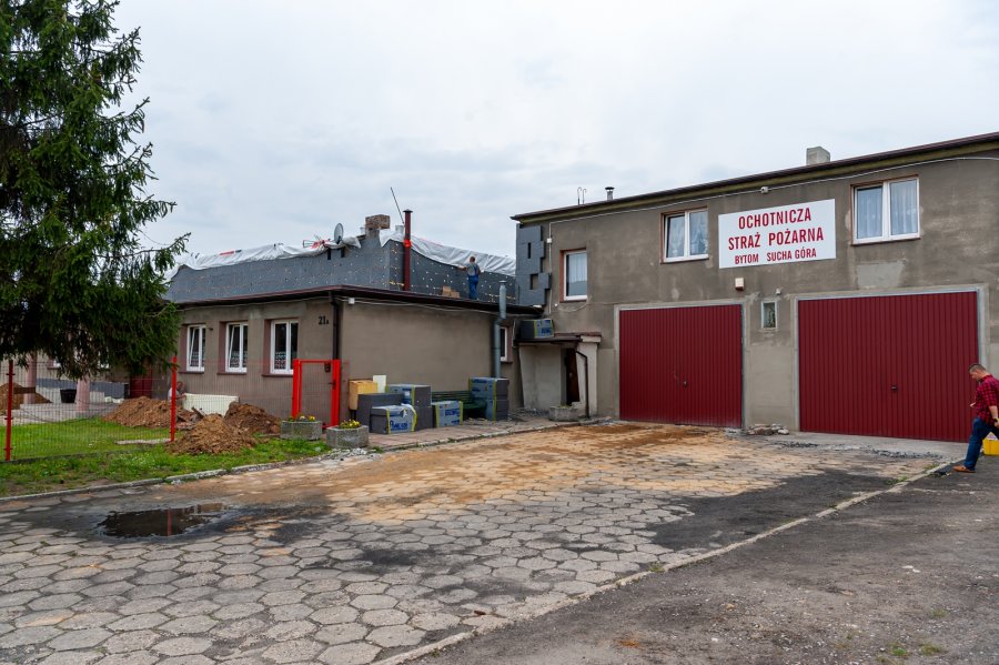 Trwają prace termomodernizacyjne w budynku OSP Sucha Góra w Bytomiu