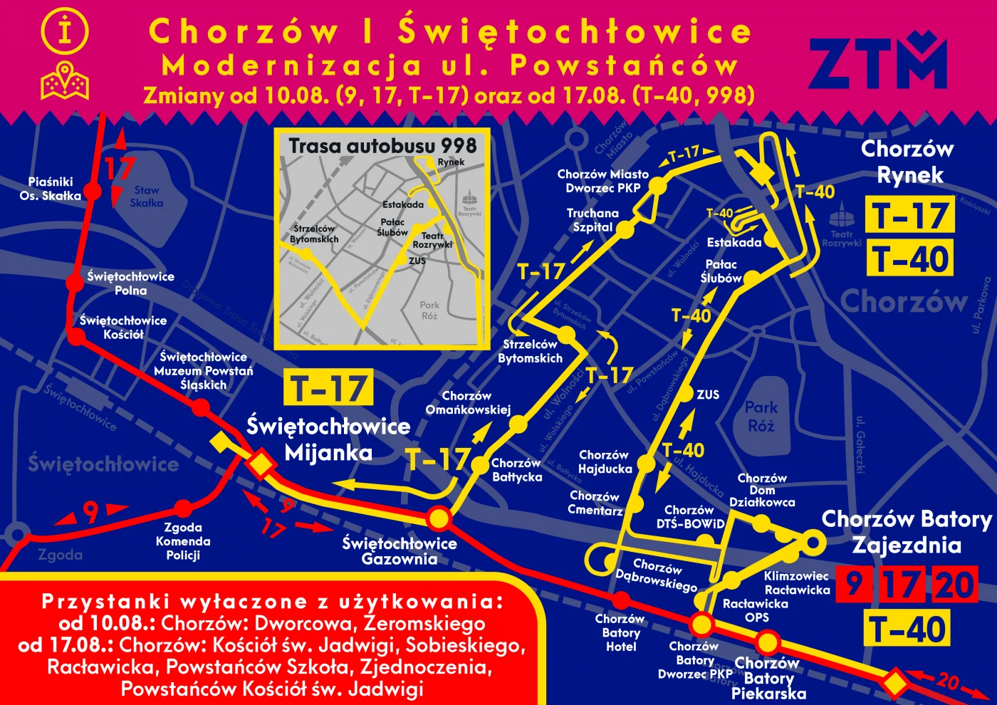 Świętochłowice: Zmiana trasy linii tramwajowej 9 i 17