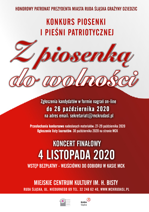 "Z piosenką do wolności 2020" - Konkurs Piosenki i Pieśni Patriotycznej