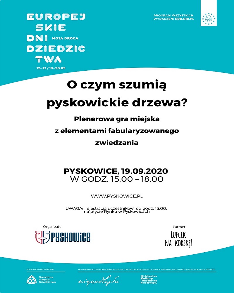 Gra miejska na Europejskie Dni Dziedzictwa