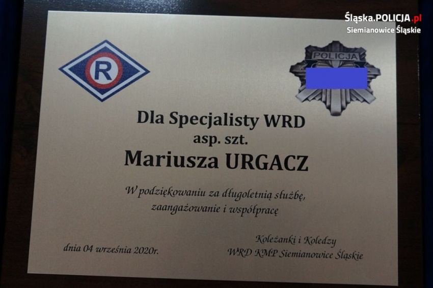 Po 29 latach służby asp.szt. Mariusz Urgacz odchodzi na emeryturę