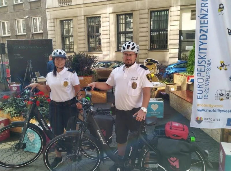 Tydzień Zrównoważonego Transportu w Katowicach z udziałem Strażników Miejskich