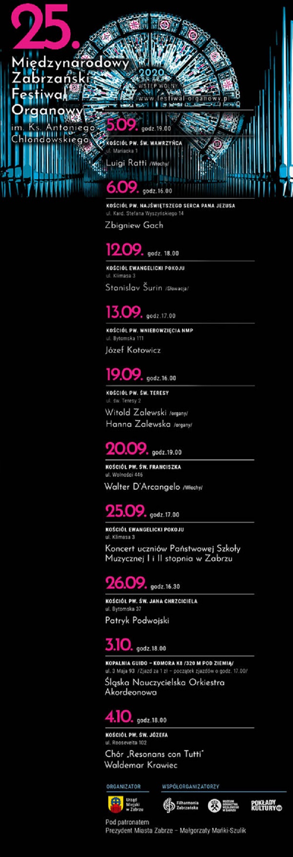 Międzynarodowy Zabrzański Festiwal Organowy w Kopalni Guido