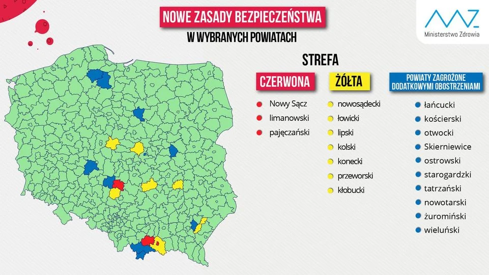 Koronawirus w odwrocie? Jest nowa lista żółtych i czerwonych stref