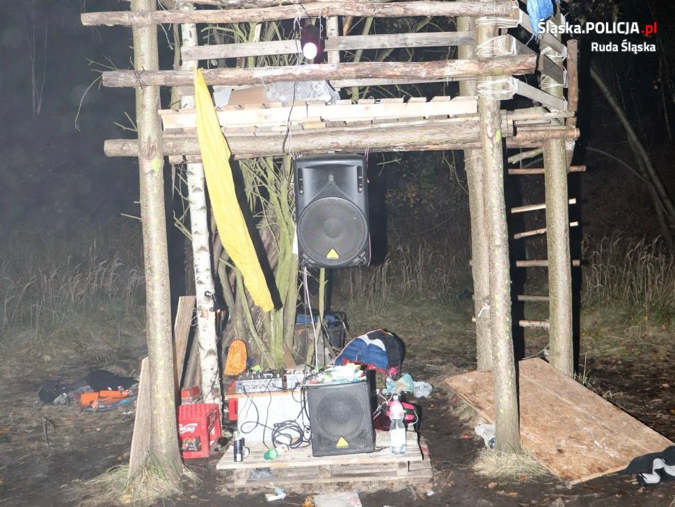 Nielegalna dyskoteka pod chmurką. Policja przerwała zabawę w Kochłowicach