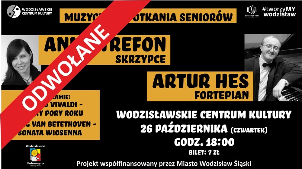 "Muzyczne spotkania seniorów" odwołane