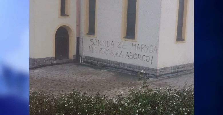 Protesty kobiet: Coraz więcej dewastacji! Wulgarne napisy na murach parafii w Gliwicach