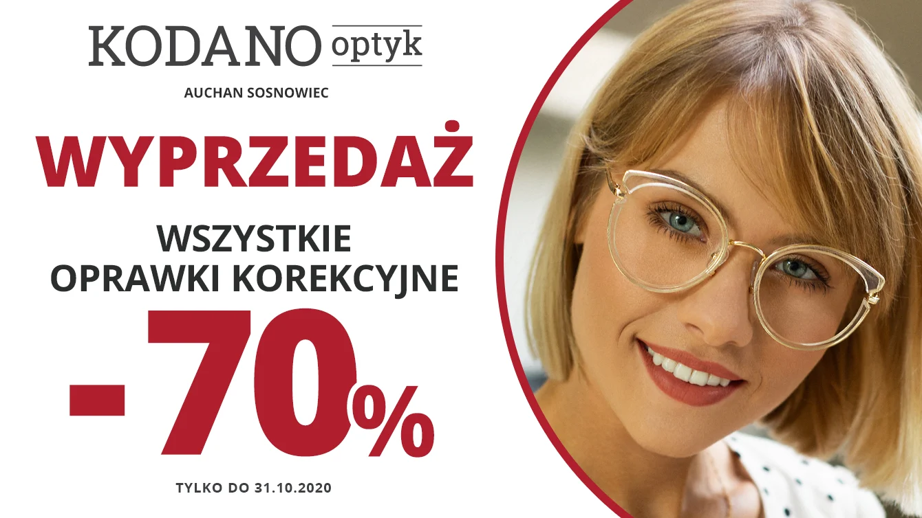 70% rabatu na WSZYSTKIE oprawki w KODANO Optyk!