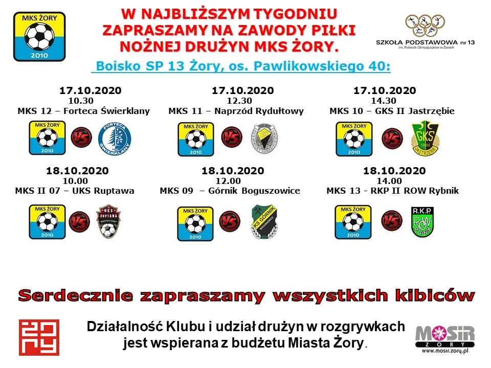 Zapowiedź meczy drużyn MKS Żory