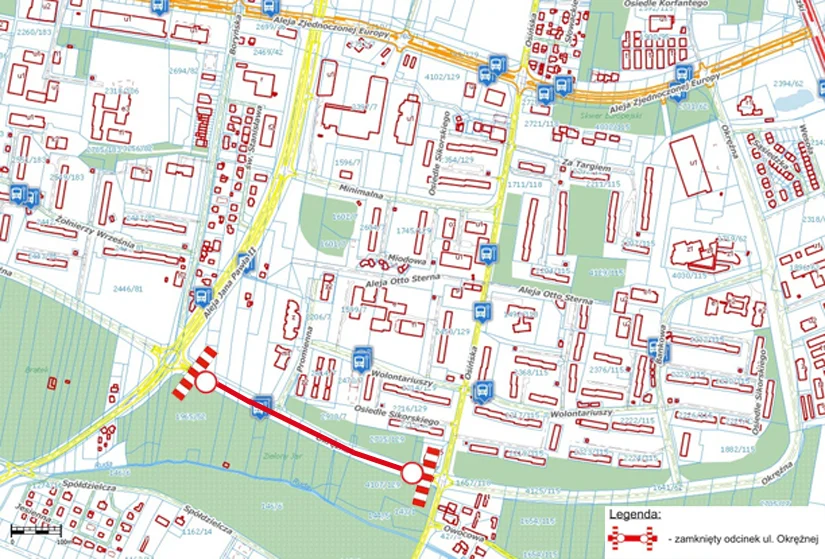 W piątek odcinek ul. Okrężnej będzie całkowicie zamknięty!