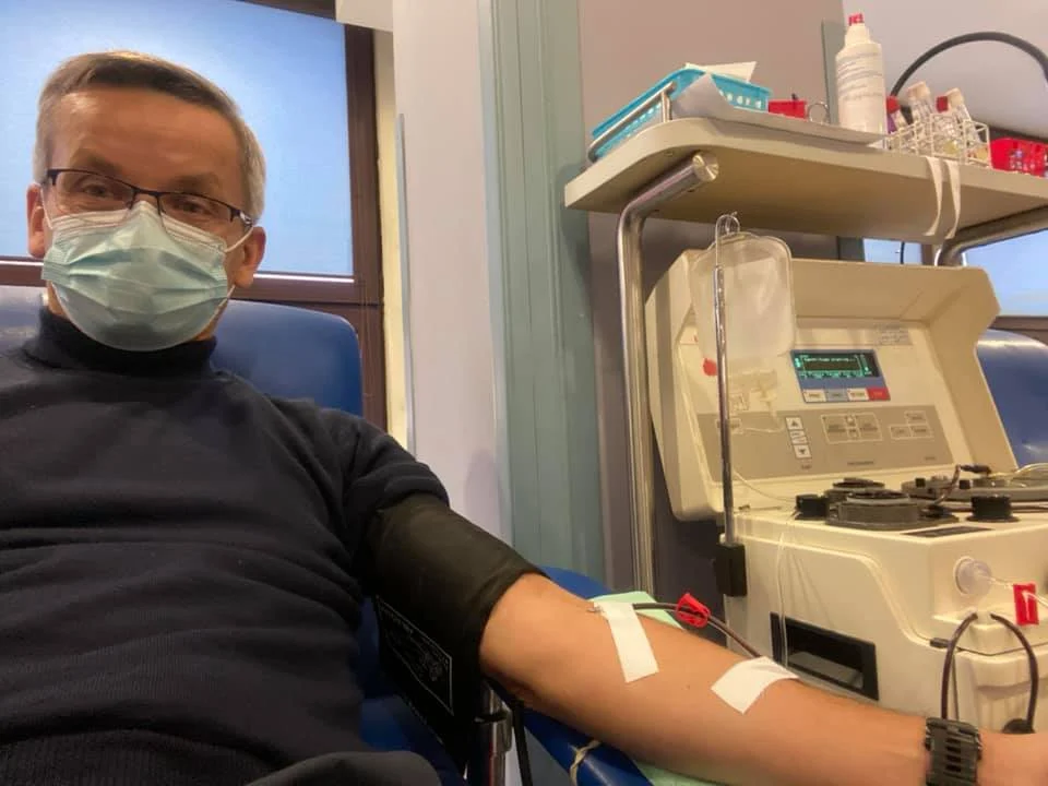Wiceprezydent Rudy Śląskiej ponownie oddał osocze dla chorych