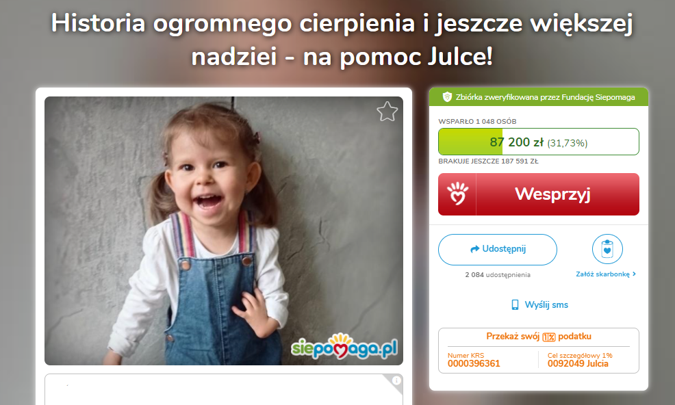 Historia ogromnego cierpienia i jeszcze większej nadziei - na pomoc Julce!