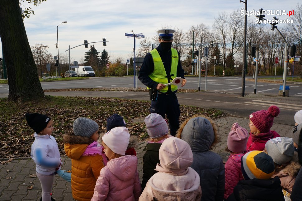 Praktyczna nauka przechodzenia przez jezdnię ze stróżami prawa
