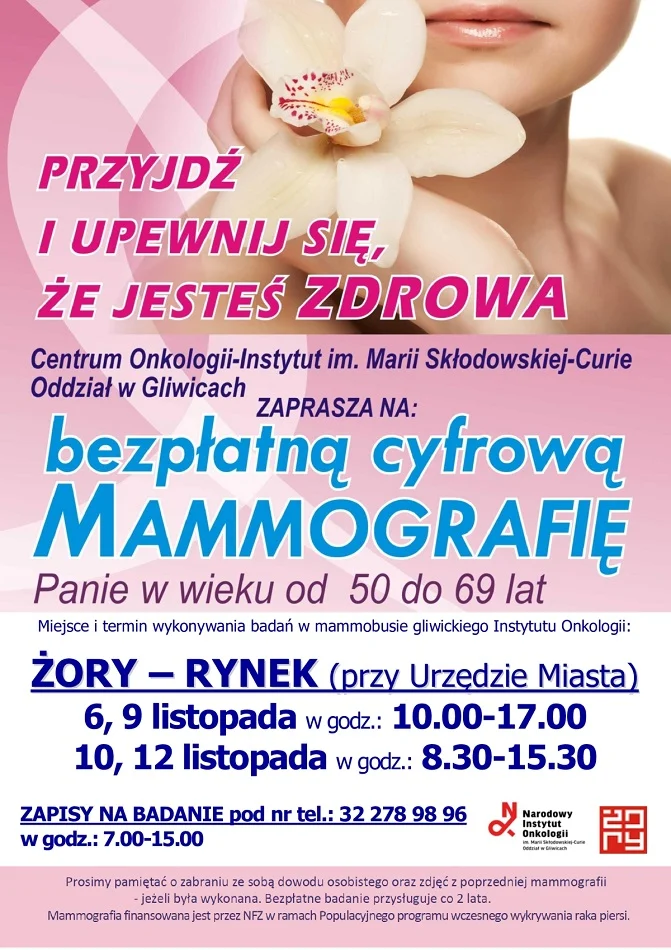 Bezpłatne badanie mammograficzne na żorskim rynku
