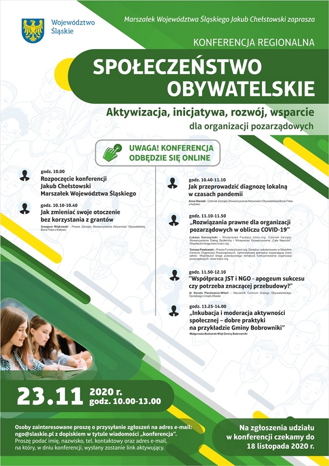 Społeczeństwo obywatelskie - konferencja online dla organizacji pozarządowych