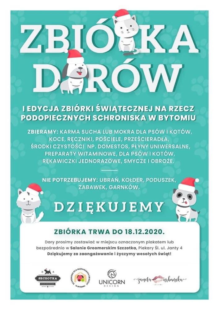 Trwa zbiórka darów na rzecz Schroniska dla zwierząt