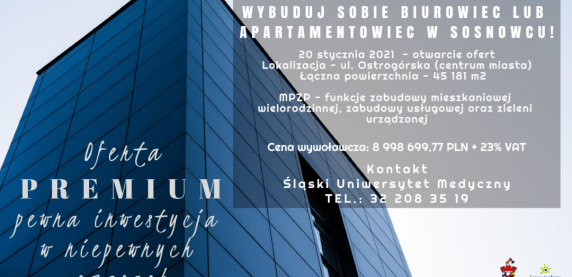 Okazja inwestycyjna w centrum Sosnowca