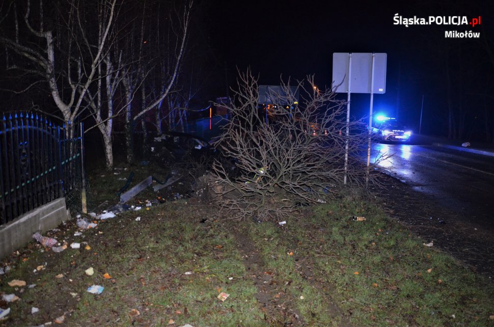 33-latek stracił panowanie nad pojazdem i uderzył w ogrodzenie posesji!