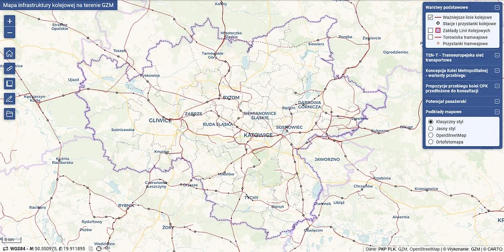 Powstała mapa infrastruktury kolejowej w Metropolii. Zobaczcie, jaki mamy potencjał