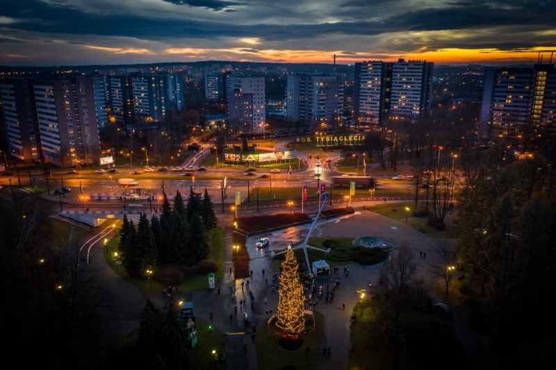 W Parku Śląskim rozbłysła świąteczna choinka