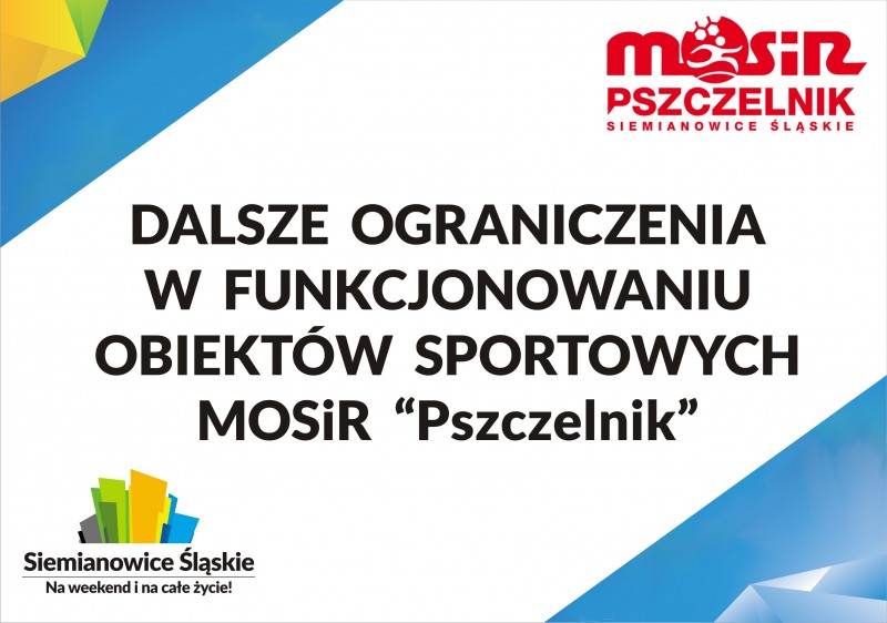 Dalsze ograniczenia w funkcjonowaniu obiektów sportowych MOSiR "Pszczelnik"
