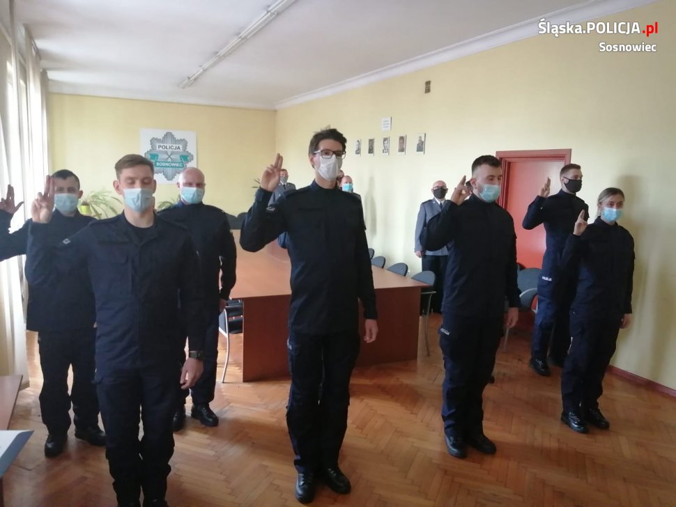 Nowi policjanci z Sosnowca złożyli przysięgę