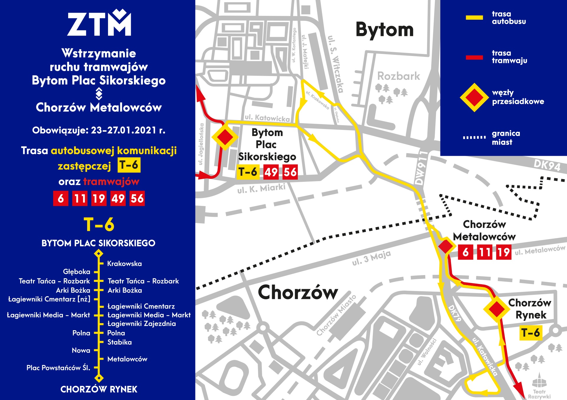 Przez 5 dni nie dojedziemy tramwajem z Chorzowa do Bytomia