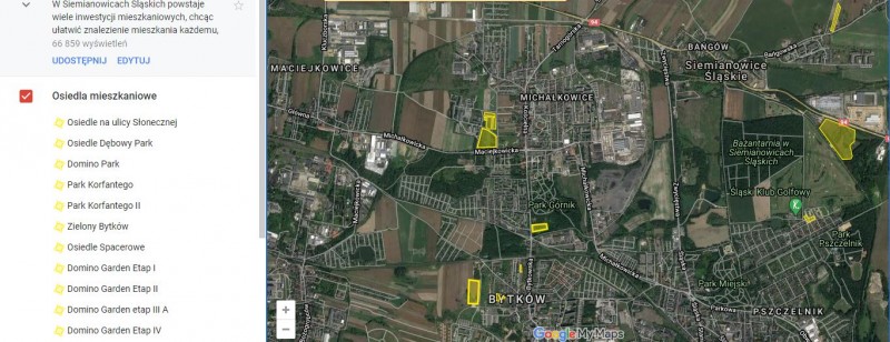 Znajdź mieszkanie lub domek na Google Maps - Siemianowickie Inwestycje Mieszkaniowe
