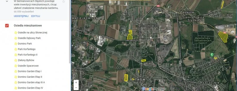 Znajdź mieszkanie lub domek na Google Maps - Siemianowickie Inwestycje Mieszkaniowe