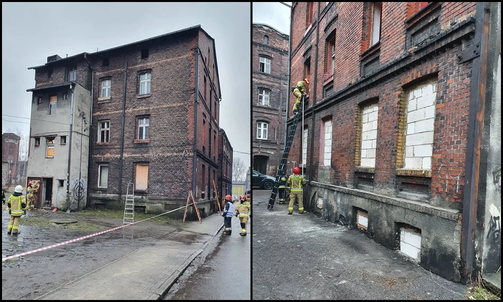 Świętochłowice: W pustostanie doszło do zawalenia się fragmentu klatki schodowej