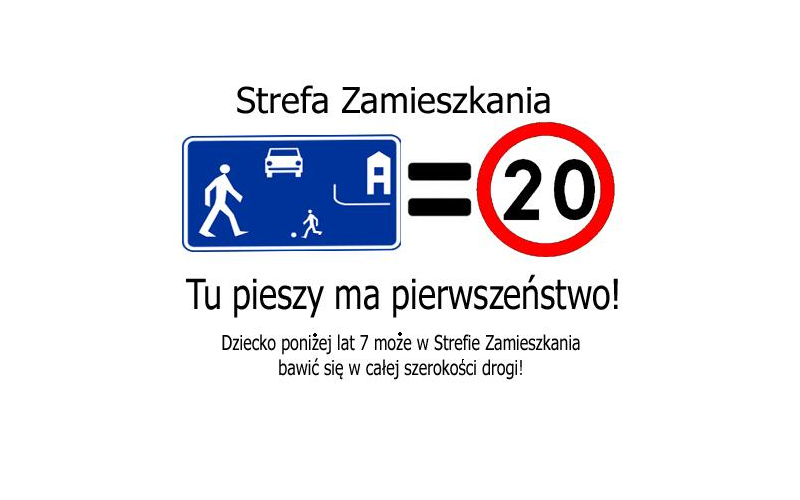 Kierowco, uważaj na pieszych w strefie zamieszkania!