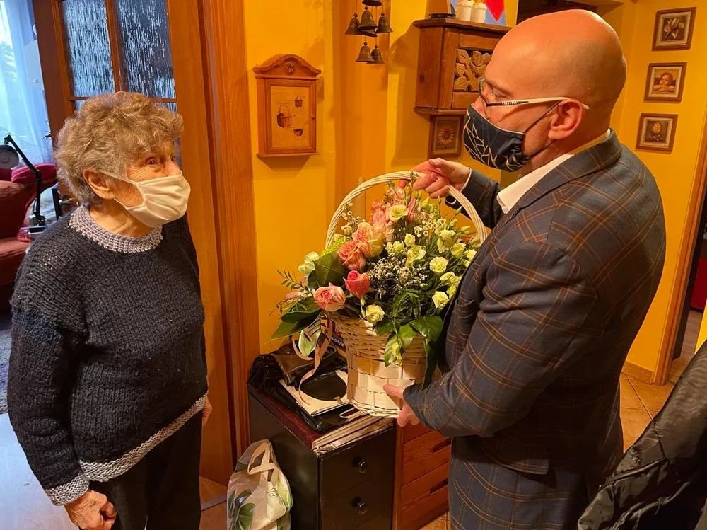 Pani Olga Szwemin świętuje 90. lat! Odwiedził ją Prezydent Mysłowic