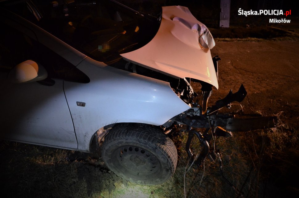 Pijany kierowca uderzył w drzewo