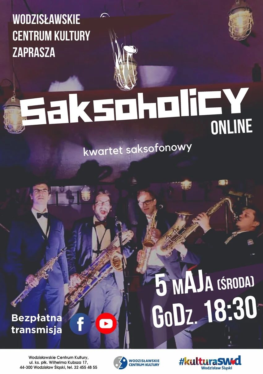 Kwartet saksofonowy na onlajnie z Wodzisławskim Centrum Kultury